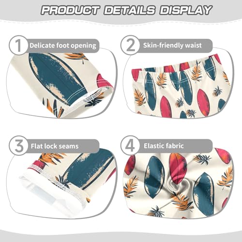 ALAZA Girls' Leggings Children's Yoga Pants Skinny Printed Dance Surfboard Palm Leaves Comfortable 4T2