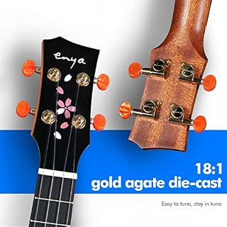 Ukulélé Tenor Enya EUT-MS Solid Mahogany 26 pouces Ukulélés Débutants et Professionnels avec Housse - Les Beatles, Paul McCartney, John Lennon, RIngo Starr, George Harrison Ukulélé Tenor Enya EUT-MS Solid Mahogany 26 pouces Ukulélés Débutants et Professionnels avec Housse – Image 3