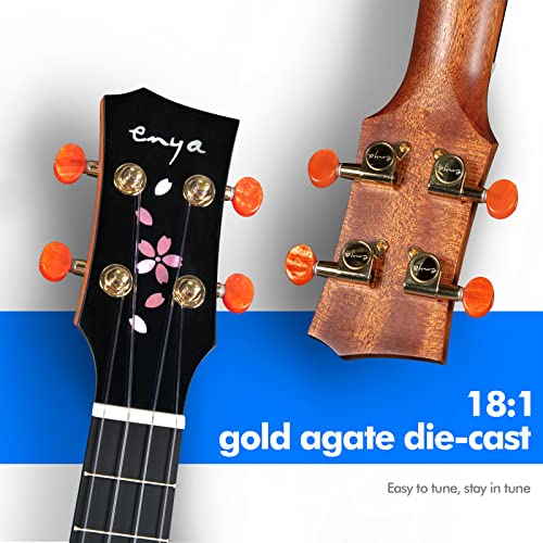 Ukulélé Tenor Enya EUT-MS Solid Mahogany 26 pouces Ukulélés Débutants et Professionnels avec Housse - Les Beatles, Paul McCartney, John Lennon, RIngo Starr, George Harrison Ukulélé Tenor Enya EUT-MS Solid Mahogany 26 pouces Ukulélés Débutants et Professionnels avec Housse – Image 4