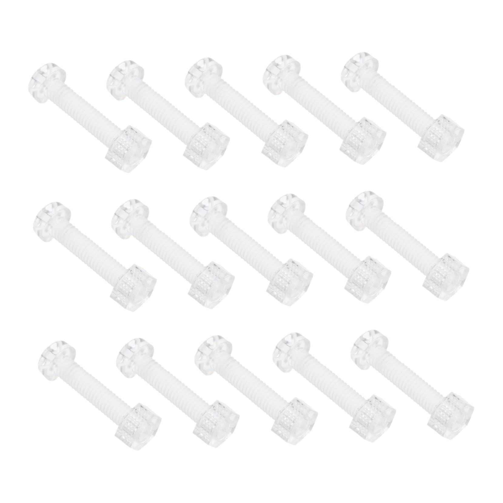 Hohopeti 30pcs Acrylic Screws Set Professional Screw Nuts Bolts Kit Dowel for Wood Projects