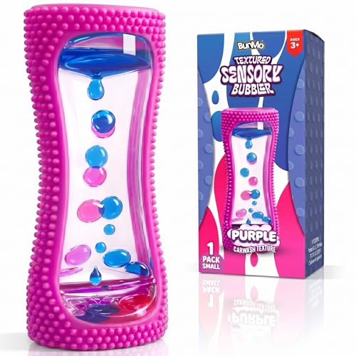 BUNMO Liquid Motion Bubbler Sensory Toy for Kids & Adults – Gentle Fidget Toy for Mindfulness – Stimulating Visual Sensory Experience – Colorful Bubble Fidget Timer for Desk & Travel - Purple