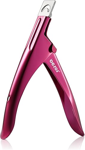 BEZOX Sharp Blade Acrylic Nail Clipper, Professional and High Precision Nail Tip Cutters, False Nail Cutter for Nail Tips Rojo