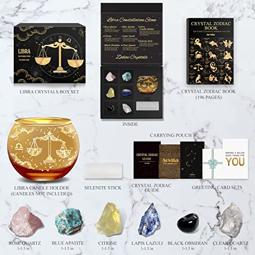 Image of Aovila Libra Birthday Gifts for Women - Libra Candle Holder Crystals Birthstones Gifts Box Set - Zodiac Gifts Astrology Horoscope Gifts Birthday Gifts for Her Mother Sister Best Friends