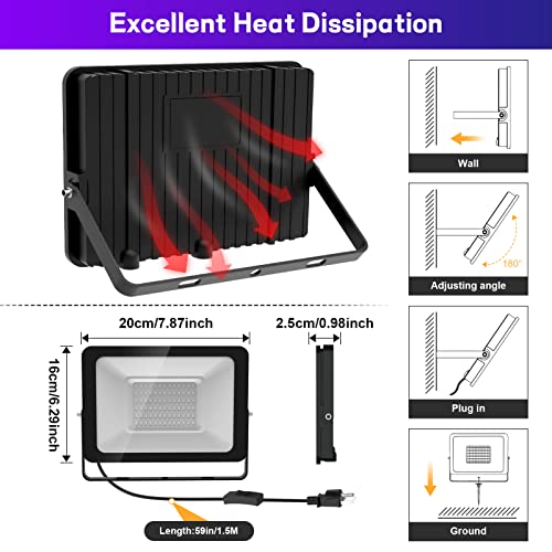 Image of 50W Black Light Flood Light 2 Pack