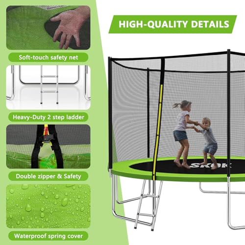 Image of SKOK Trampoline for Kids,400LBS Outdoor Trampoline with Net-ASTM Approved Trampoline for Children and Adults