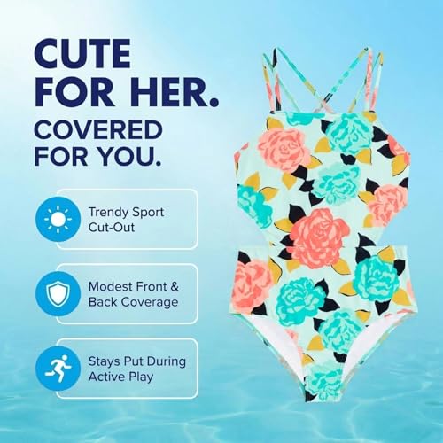 Image of Kanu Surf Girls' Beach Girl Sport Cut-Out One Piece Swimsuit