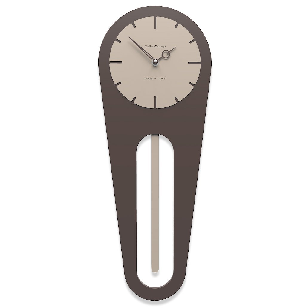 CalleaDesign Wanduhr 'Sally' Mit Pendel - Milchkaffee, 22x59 Cm
