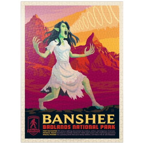 MyPuzzle Legends of The National Parks: Badland's Banshee - Premium 1000 Piece Jigsaw Puzzle for Adults