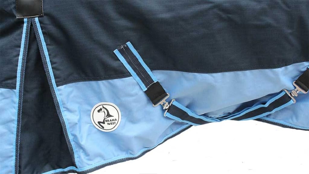 Brama-West Blizzard - Manta para caballo (1200 D/200 g, cuello alto, talla 155), color azul