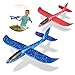 MOOKLIN ROAM 2 Pièces Avion Planeurs Enfant Jouet, 44cm Avion de Lancer Manuel Planeurs avec Deux Modèle, Grand Mousse Avion Voler Sports de Plein Air pour Enfants Garçons Filles (Bleu + Rouge)