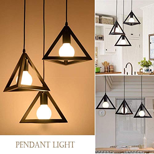 Image of Mahganya Decoration New Fancy Modern Ceiling Lamp for Living Room, Office,Bedroom Lamp with All Fixtures and Fitting (Triangle Hanging) Iron, Black
