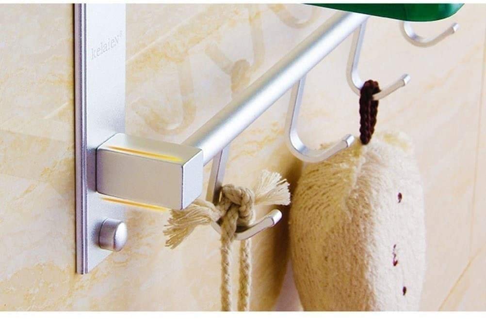 Estante De Vidrio para Baño, Estante De Aluminio para Baño, Estante De Pared con Perforación para Ducha, Cesta De Almacenamiento(Linked-45Cm)