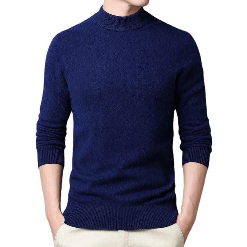 Men's Solid Long Sleeves Sweater Thickening Casual Slim Pullover Jumpers3