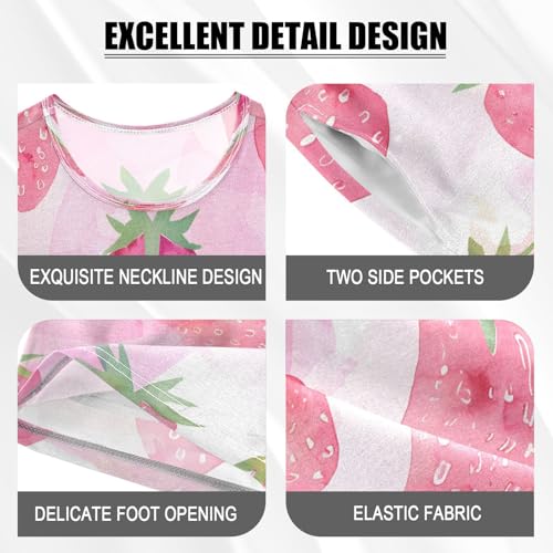 senya Short Sleeve Pajamas Sets Summer Cotton Sleepwear Strawberry Pink4