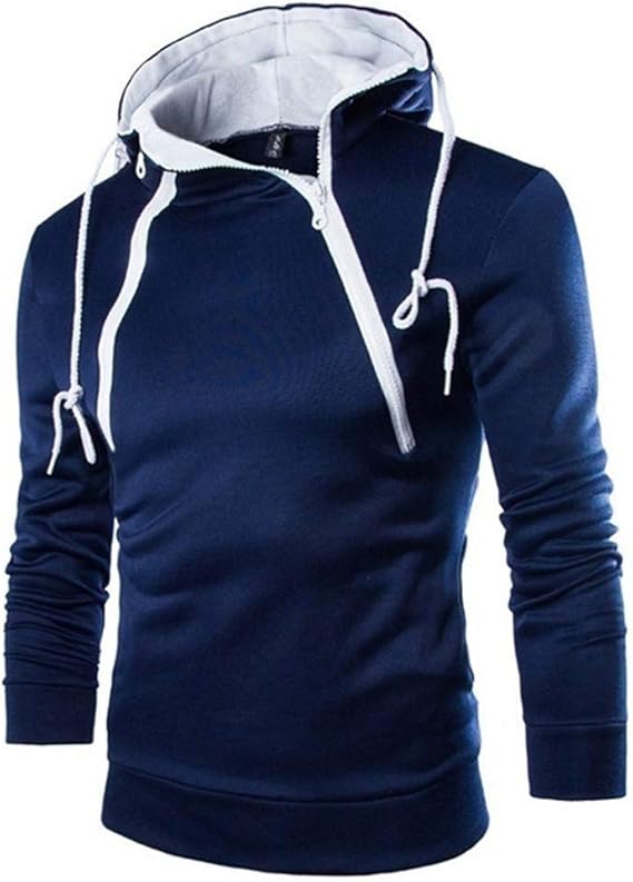 Amazon Jincheng665 長袖tシャツ ボリュームネック パーカー メンズ スリム 無地 防寒 ジャケット ボリュームネック トレーナー 防風 ブルゾン フード付き アウター ファスナー デザイン トレーナー パーカー 通販