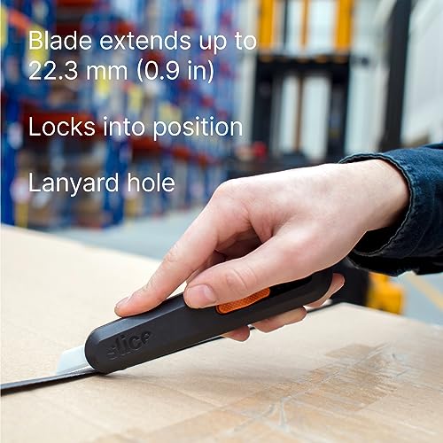 Image of Slice Auto-Retractable Utility Knife, Heavy Duty Box Cutter, Safe Ceramic Blade Lasting 11x Longer Than Metal, 2 Pack