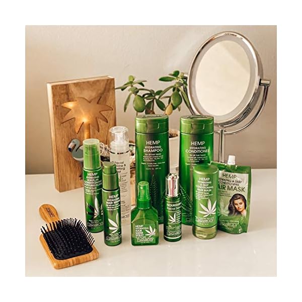GIOVANNI Hemp Hydrating Hair Shine Spray, 4.3 Fl Oz - Contains Hemp Seed Oil, Aloe Vera, Frankincense, Helps Stimulate, Moisturize & Revitalize Damaged Hair, No Parabens, Sulfate Free