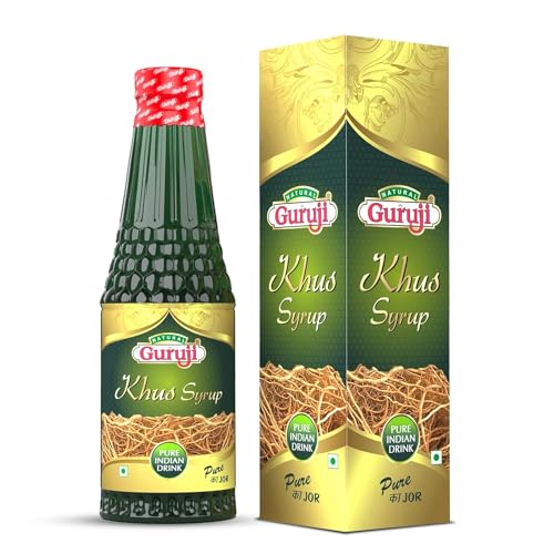 Image of Jai Guruji Khus Syrup Sharbat Instant Refreshing Drink For Summer (Mix with Water or Soda) - 750ML