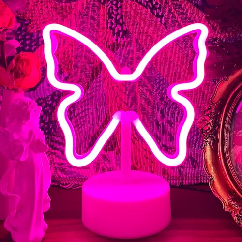 Vifulin QDJZHD.Z055P Butterfly Neon Sign Pink Neon Light, Usb/Battery Operated Butterfly Led Signs Night Lights Room Decor For Girls Bedroom, Cute Lamp Aesthetic Gifts For Birthday Party Christmas Dorm Desk Table thumb #5
