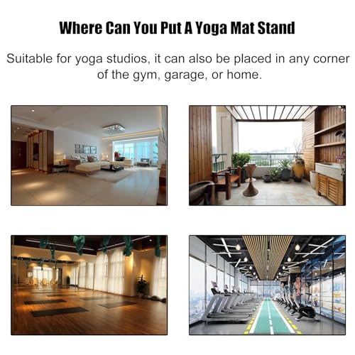 Support de tapis de yoga commercial à roulettes et espacement réglable - 6