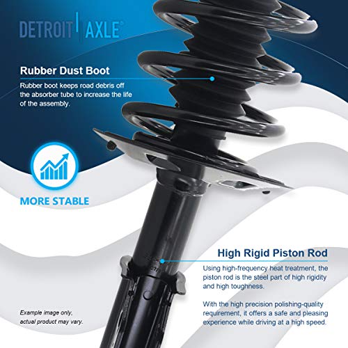 Image of Detroit Axle - Pair Front Struts for Buick Park Avenue Riviera 1998 1999 2000 2001 2002 2003 2004 2005 Complete Struts w /Coil Spring Assembly Replacement