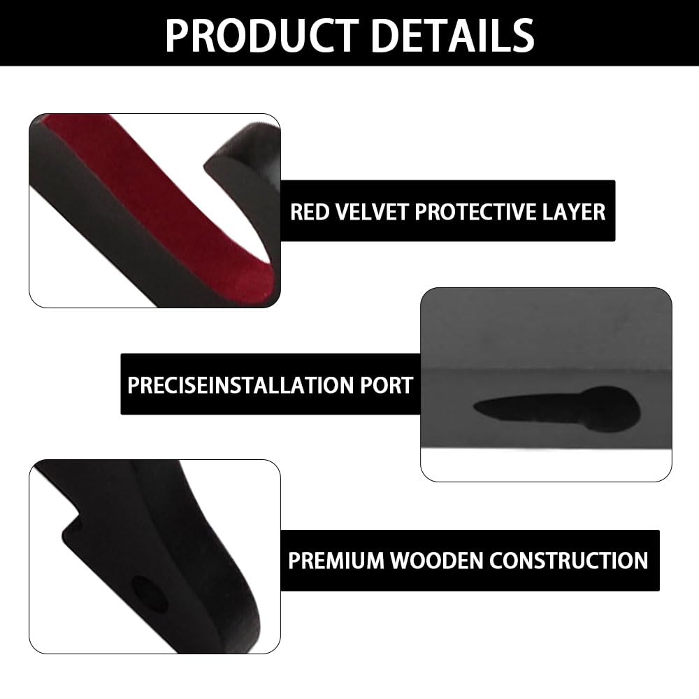 Soporte de pared para Katana de madera, 2 soportes de espada acolchados con fijación a pared, expositor decorativo para Katana, Wakizashi, sable Cosplay, espadas de colección