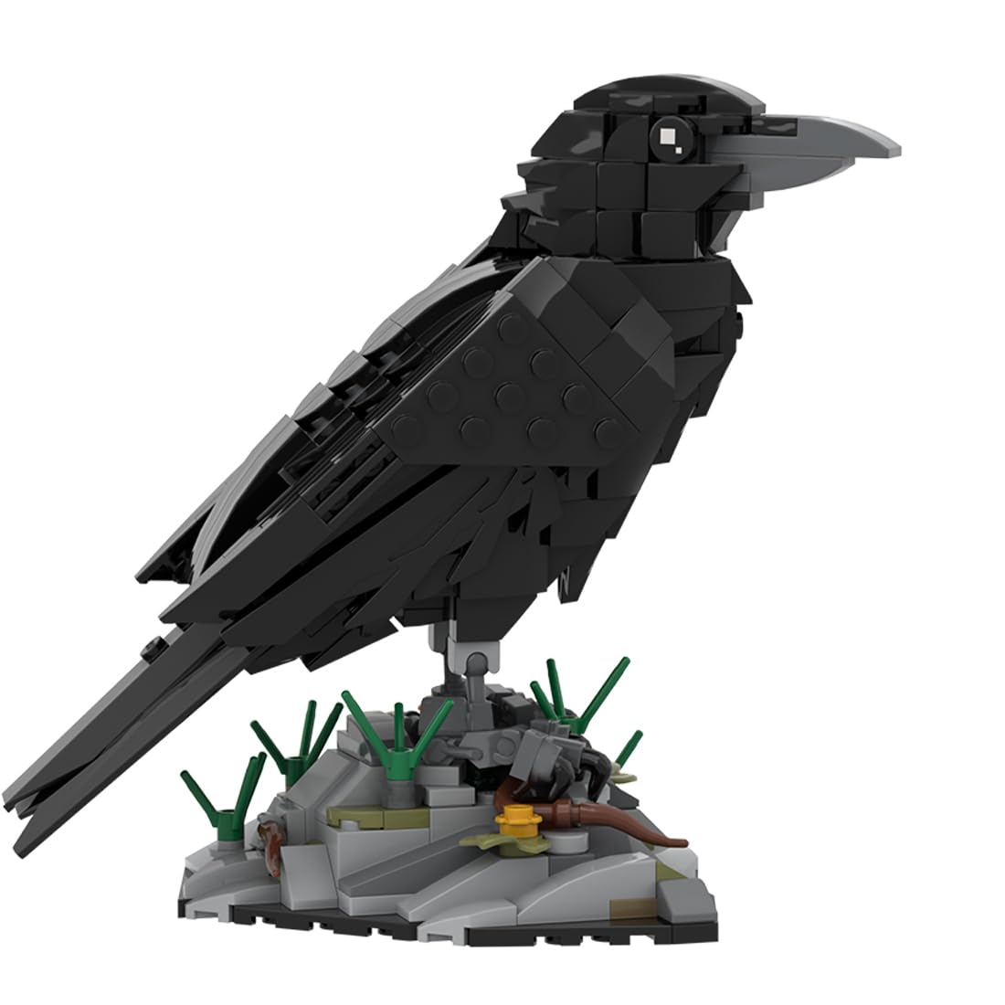 EnuoChbuild Raven Bird Building Bricks Modular Animals Black Bird Crow Art Set for Adults, Creative Animal MOC Construction Decor & Collectible Ornament - 357 Pieces MOC-217187
