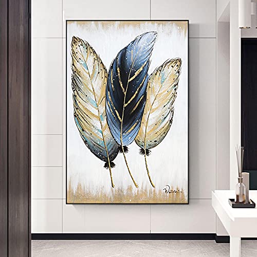 Tableau graffiti abstrait plume colorée lsyaluck pour illuminer un salon moderne de grand volume