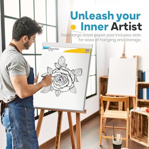 Enday Sticky Easel Pads 25"x 30" - Anchor Chart Paper, Chart Paper for Teachers, Flip Chart Paper, 25 in x 30 in Easel Paper, Large White Easel Pads Self Sticky Chart Paper 30 Sheets Per Pad (10-Pack) - Image 7