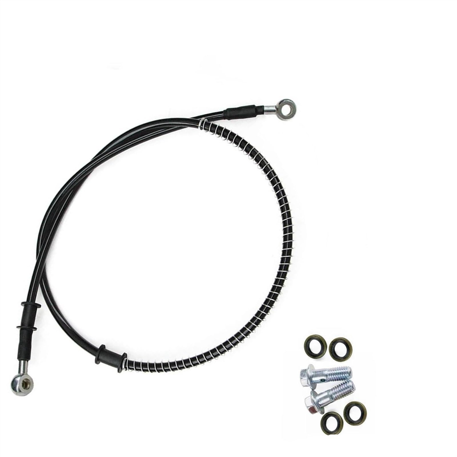 Motorbike Part M10 0 Degree 28 Universal Motorcycle Braided Line Steel Brake Hose Cable Hydraulic Pipe 400mm-2300mm(1900mm)
