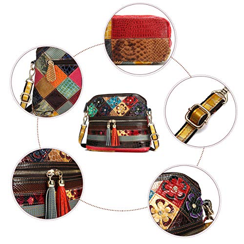 OB OURBAG Borsa a Tracolla a Fiori Multicolore in