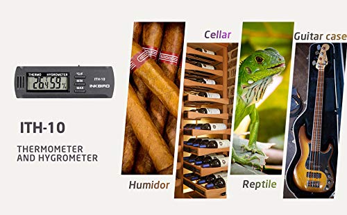 Inkbird ITH-10 Input Digital Thermometer and Hygrometer Temperature Humidity Monitor Humidor Guitar Ukulele Mason Jar