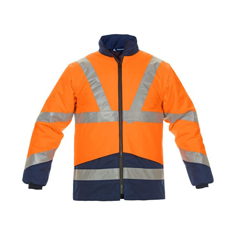 052035I Pluto Parka - Chaqueta interior (100% poliéster, talla 3XL), color naranja y azul marino