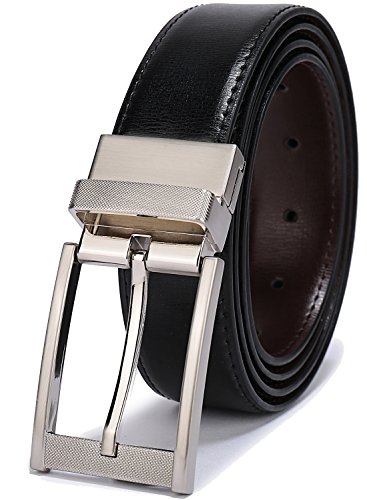 Image of Belts for Men Reversible Leather 1Piece (not 2) 1.25 inch Waist Strap Fashion Dress Buckle Beltox