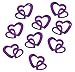 Oblique-Unique®100 Stk Deko Doppel Herzen Lila Streuteile Scrapbooking Tischdeko Streudeko Hochzeit
