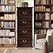 Tribesigns 4-Drawer File Filing Cabinet, Vertical File Cabinet Office Wood Filing Cabinet for A4 /Letter Size Narrow Tall File Storage for Honhe Office, Walnut