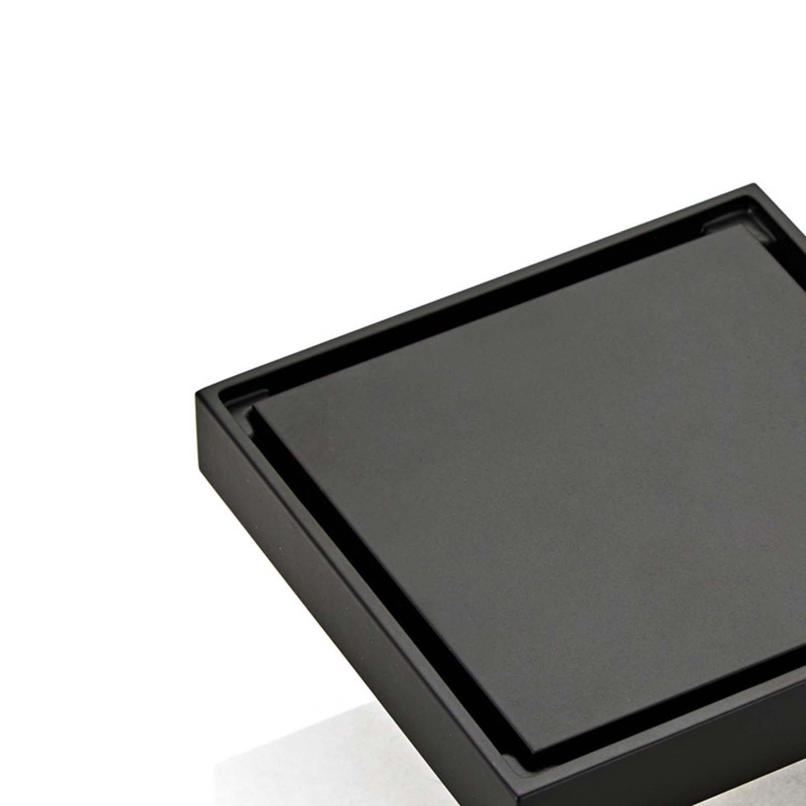 Odpływ podłogowy, mosiężny sitko odpływu podłogowego Czarny odpływ podłogowy 10cm*10cm Odpływ podłogowy prysznica Ukryty odpływ prysznicowy z rdzeniem odbijającym Odpowiednie do rur o średnicy ≥5cm