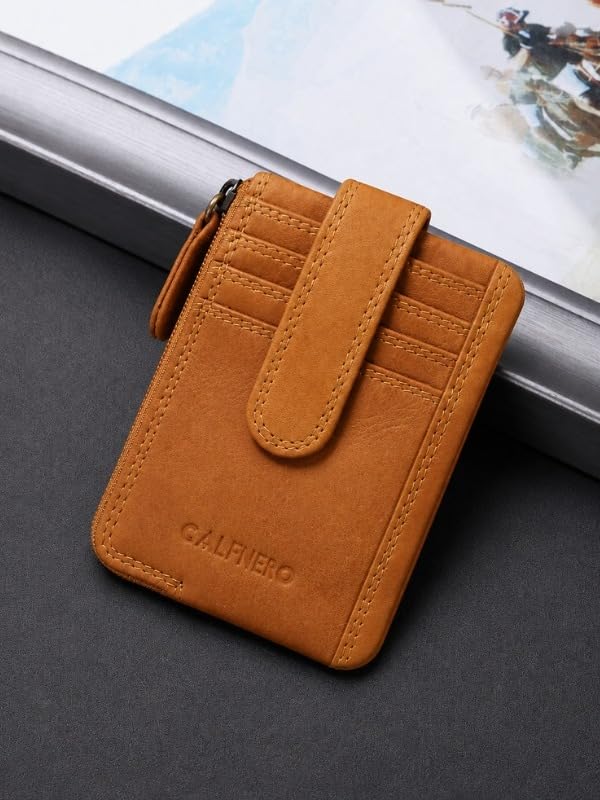 Image of Calfnero Genuine Leather Card Holder & Key Case for Men & Women | Slim Wallet with Zipper Pocket, Card Slots & Key Chain | Compact Travel Organizer