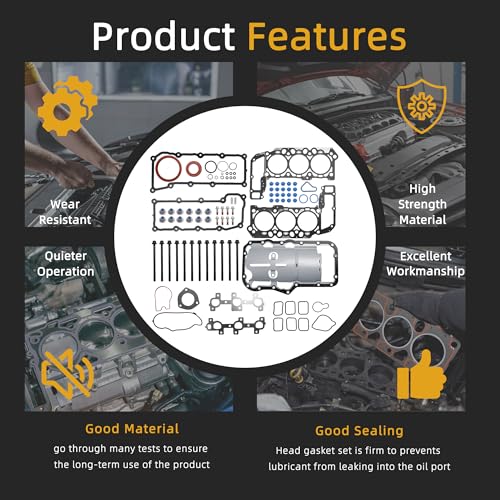 Image of Head Gasket Set with Bolts, for Dodge Dakota Durango Ram 1500 02-05 | for Jeep Grand Cherokee Liberty 2002-2005, 3.7L, #OE HS26229PT, ES71129-1