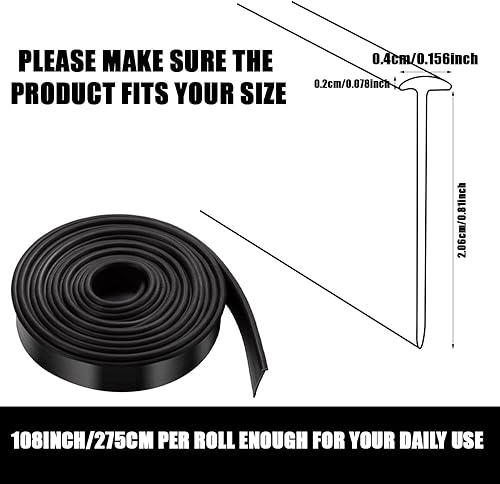 Miniatura 6 de Tira de sello inferior de puerta de ducha enmarcada de repuesto, impermeable, borde de goma transparente para puerta de ducha de vidrio para el