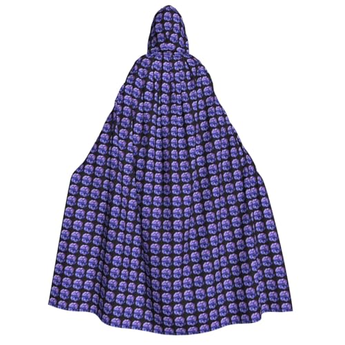 Cape à capuche fleurs violettes adulte déguisement festival bal masqué