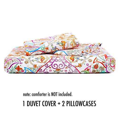 Wake In Cloud - Bohemian Duvet Cover Set, 100% Cotton Bedding, Boho Chic Indian Mandala Printed, With Zipper Closure (3Pcs, King Size) #TOP7