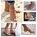 Softones 16Pcs Ankle Bracelets for Women Gold Silver Two Style Chain Beach Anklet Bracelet Jewelry Anklet Set,Adjustable Size