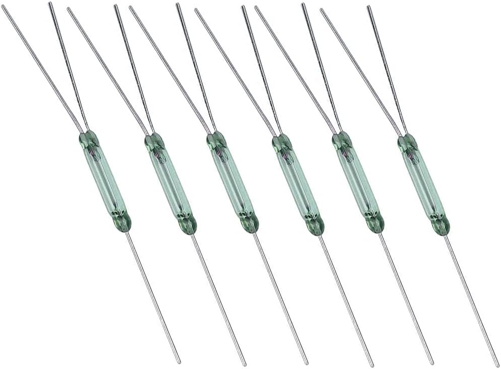 GUUZI DIY Electronic Reed Switch 3 Pin 4W Magnetic Switch Closer Conversion 2.5 mm ร 14 mm No NC Pack of 6