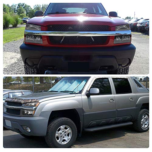 Dwvo Headlight Assembly Compatible With 2002 2003 2004 2005 2006 Chevy Chevrolet Avalanche Black Housing (Only Fit For Body Cladding) #TOP5