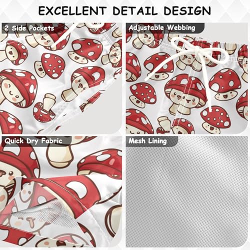Red Mushrooms Boys Swim Trunks Toddler Shorts Swimwear Boardshorts3