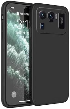 Elfia Xiaomi Mi 11 Ultra ile Uyumlu K l f  Silikon Mat Renkli Parmak  zi B rakmayan Yumu ak  nce Kapak Prem Siyah