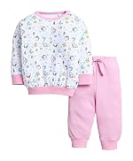 BUMZEE Baby Girls Cotton Round Neck Full Sleeves T-Shirt & Jogger Set (Peb11080090)