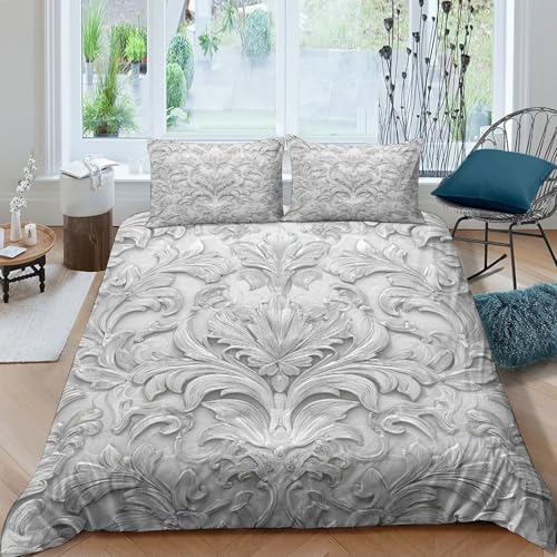 Housse de couette baroque chic en microfibre lit Super King - 4
