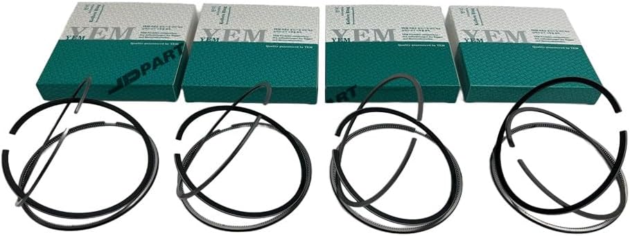 4 PCS 4LE2 Piston Rings Set Compatible For Isuzu Diesel Engine Parts Replaces